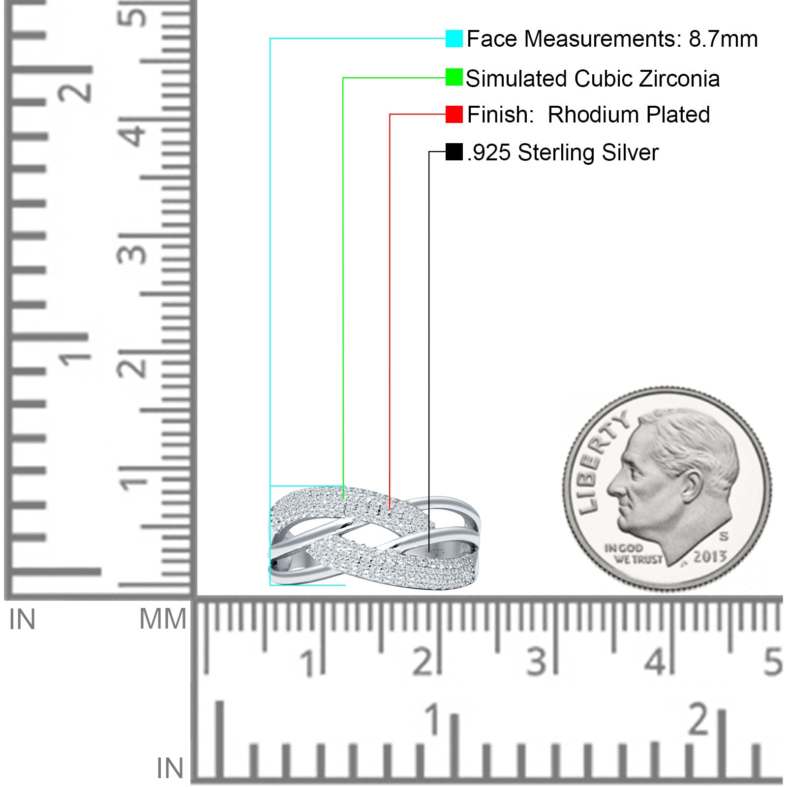 Crossover Ring Stackable Band
