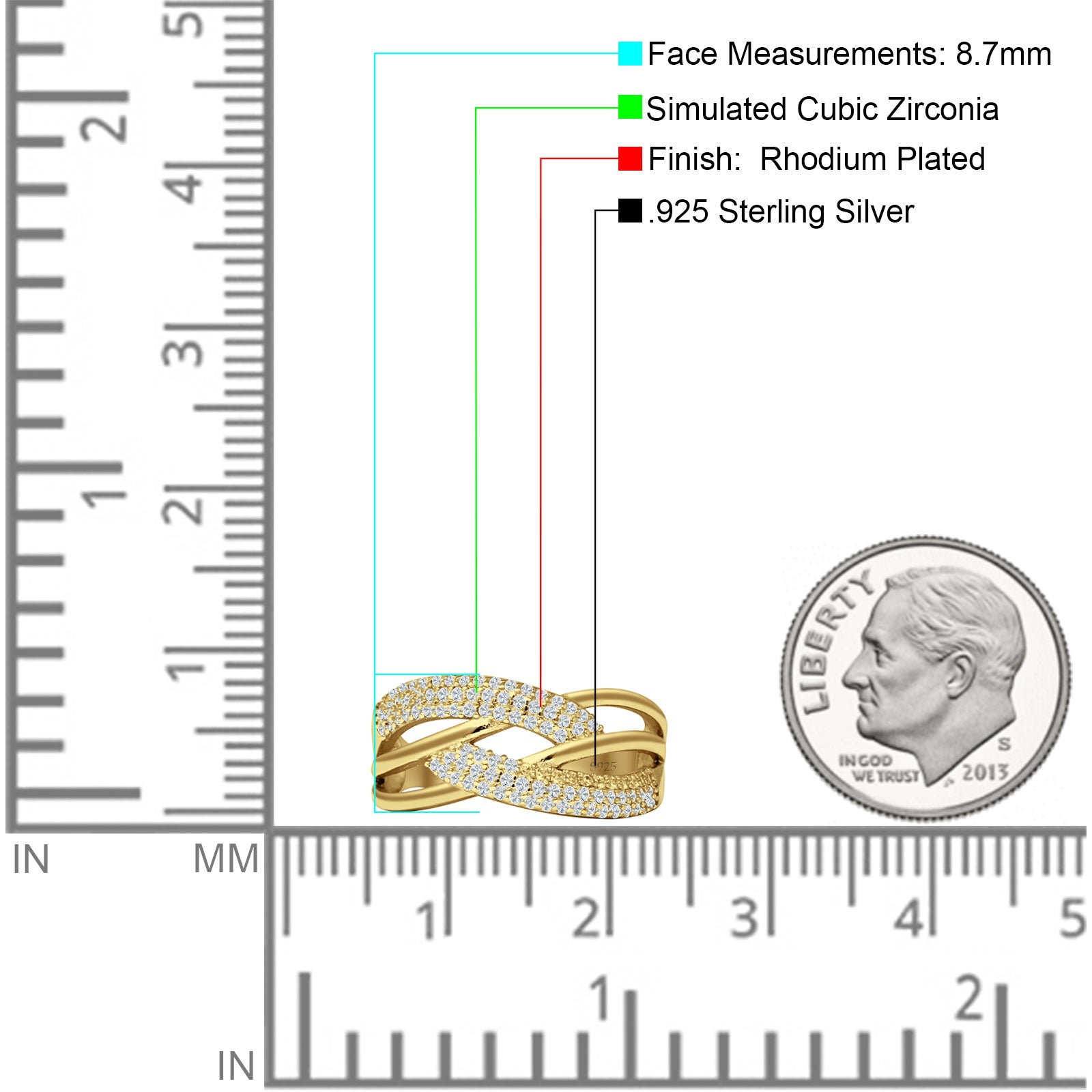 Crossover Ring Stackable Band