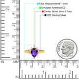 Teardrop Art Deco Pear Wedding Engagement Ring Round CZ 925 Sterling Silver