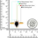 Art Deco Pear Natural Stone Wedding Ring