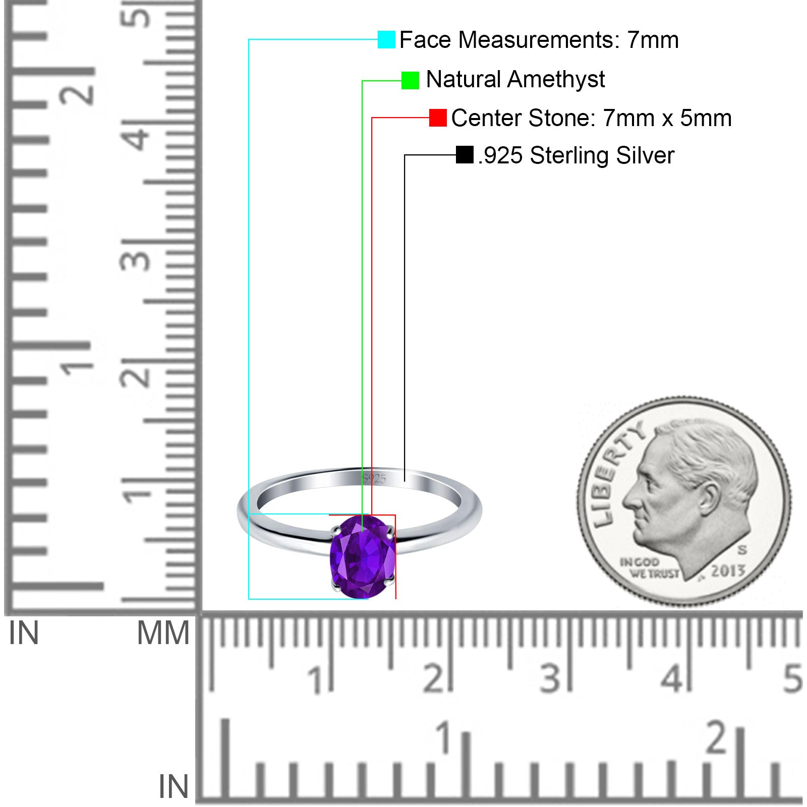 Minimalist Oval Natural Stone Solitaire Ring