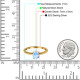 Minimalist Oval Natural Stone Solitaire Ring