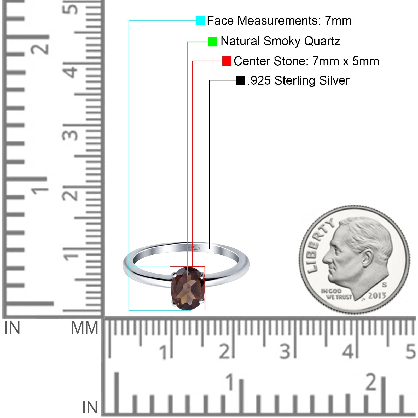 Minimalist Oval Natural Stone Solitaire Ring