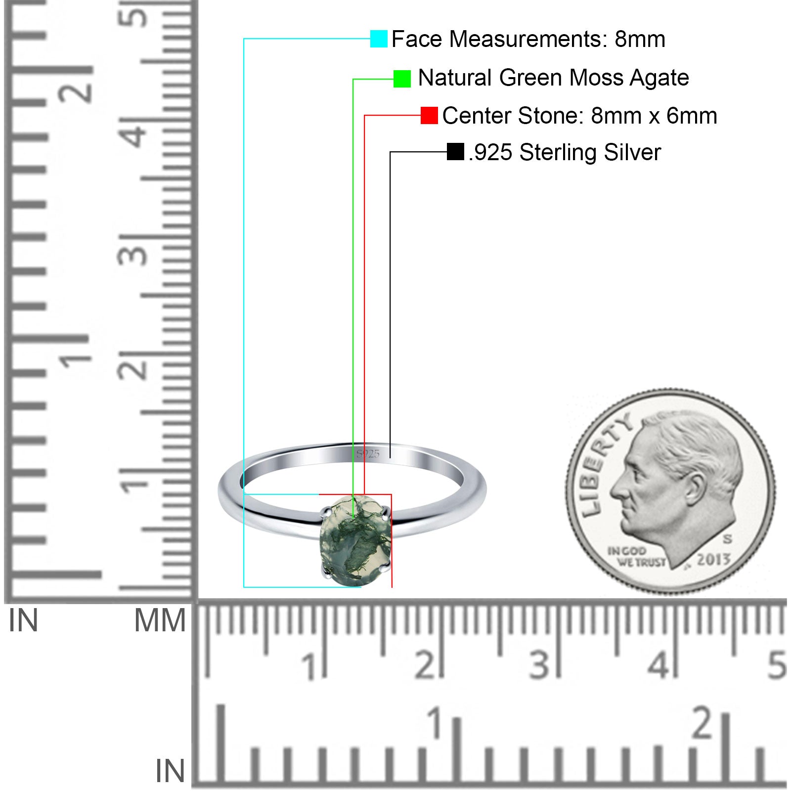Art Deco Oval Natural Stone Solitaire Ring