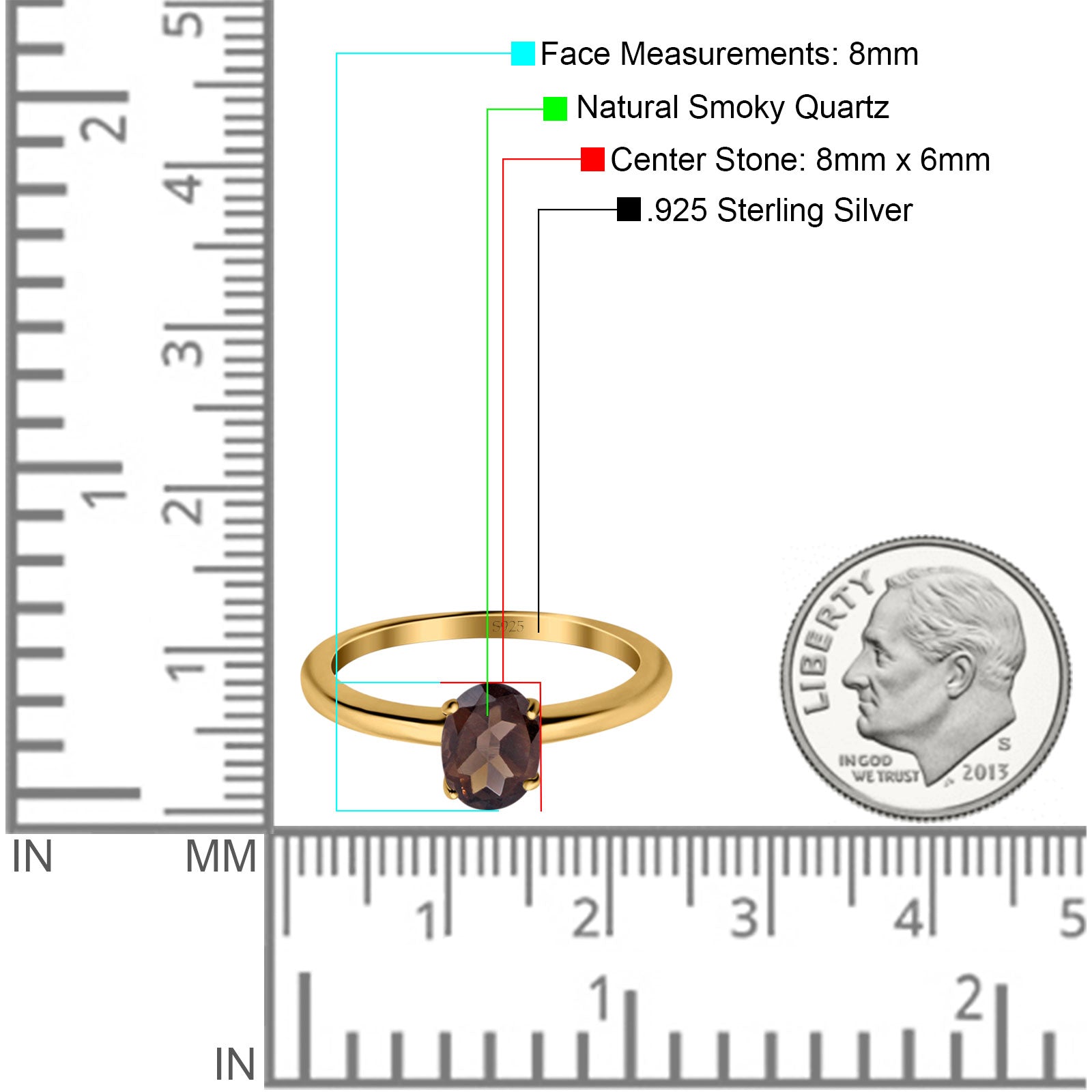 Art Deco Oval Natural Stone Solitaire Ring