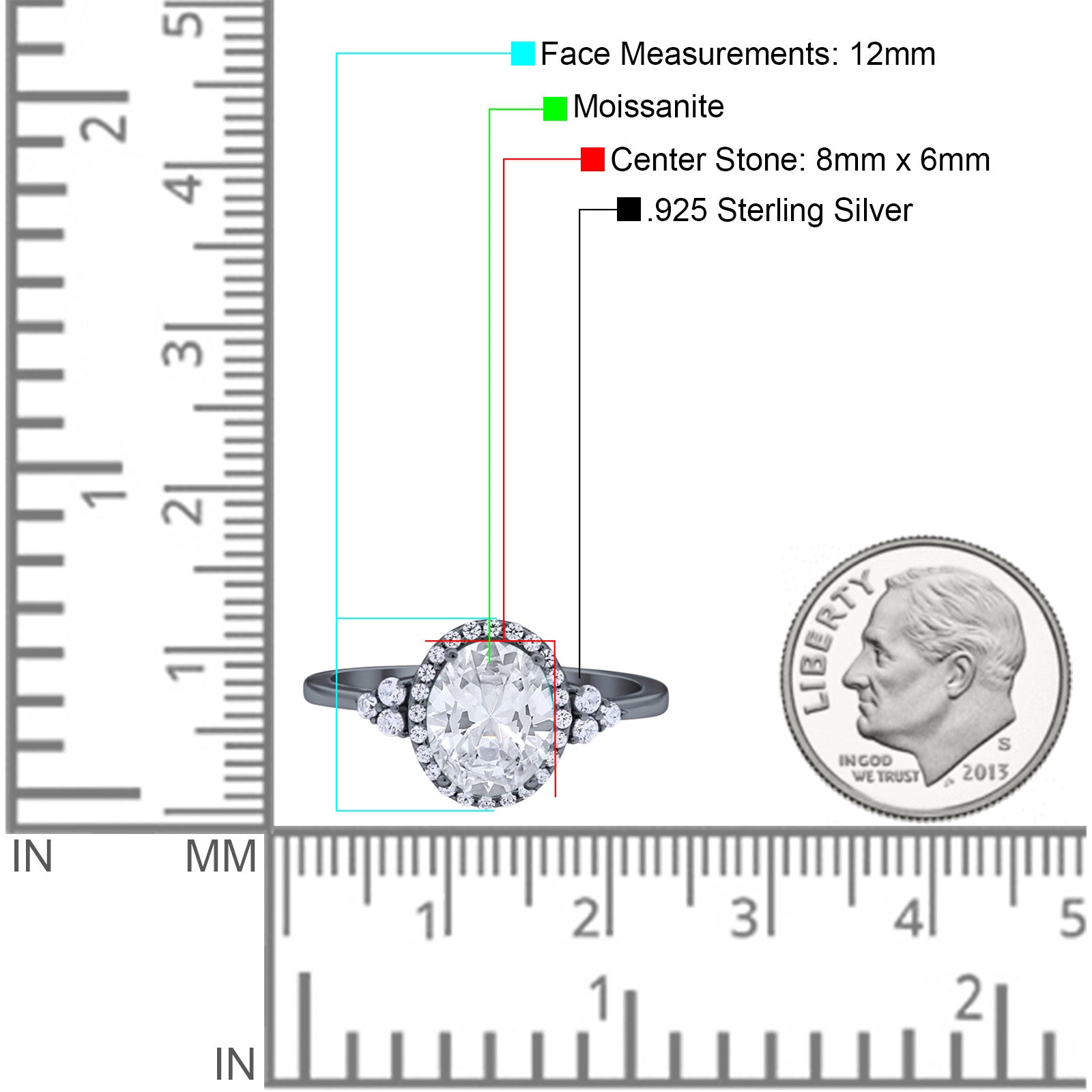 Art Deco Oval Natural Stone Wedding Ring