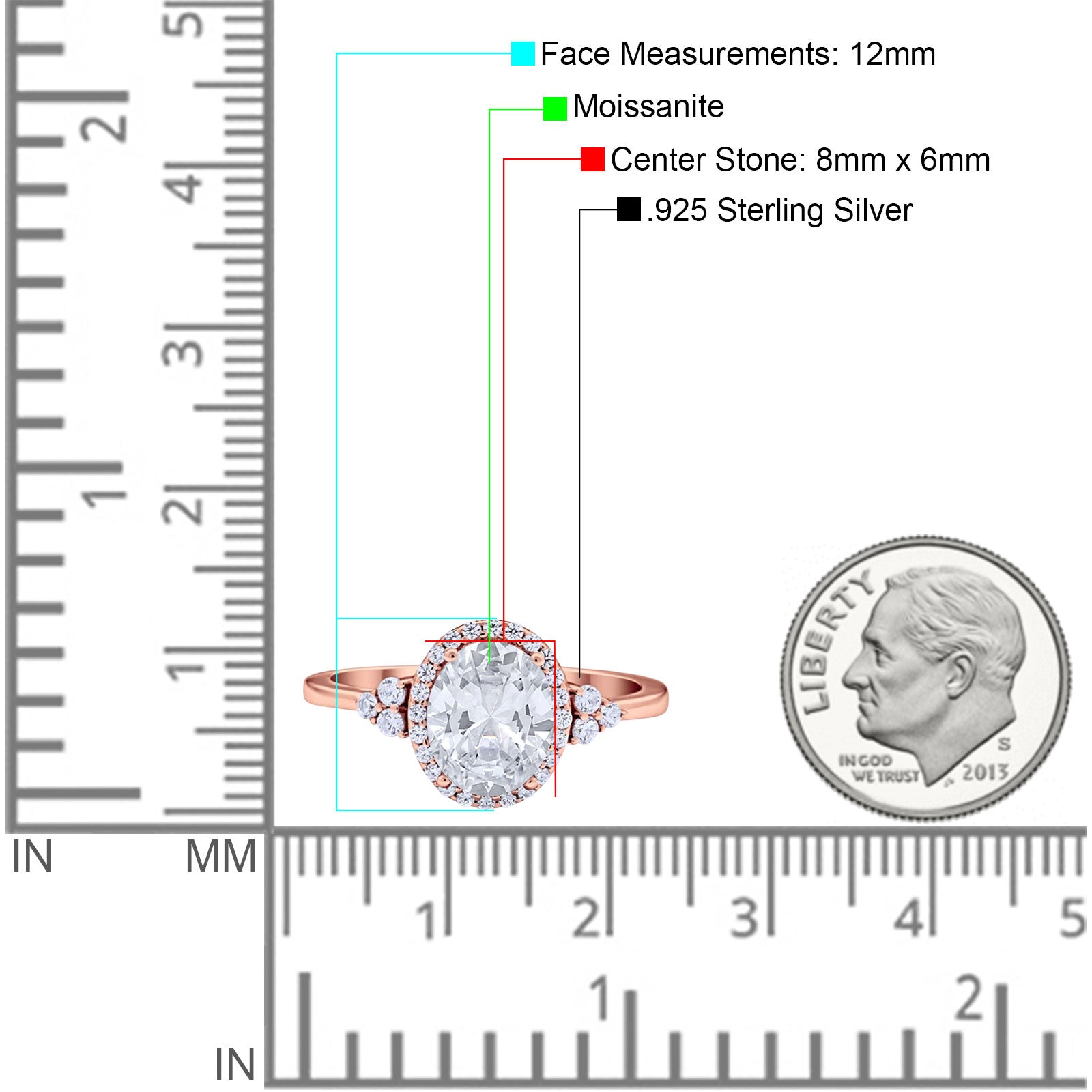 Art Deco Oval Natural Stone Wedding Ring