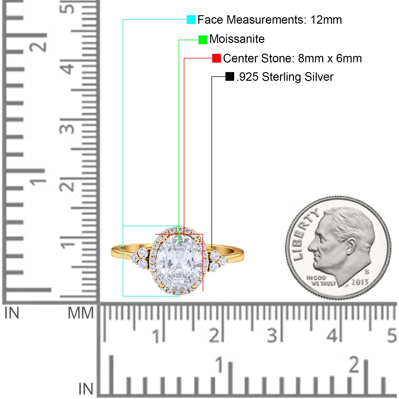 Art Deco Oval Natural Stone Wedding Ring