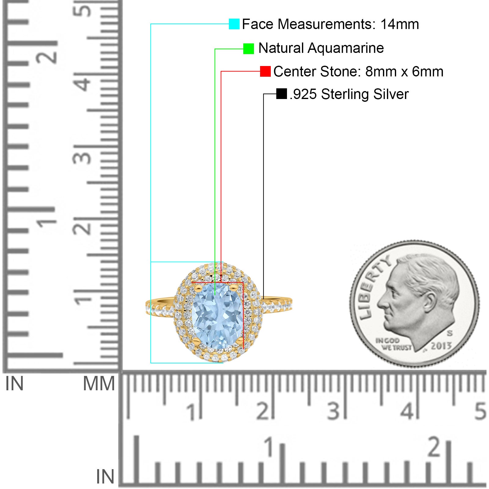 Oval Natural Stone Halo Wedding Ring