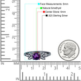 Art Deco Round Natural Stone Floral Ring