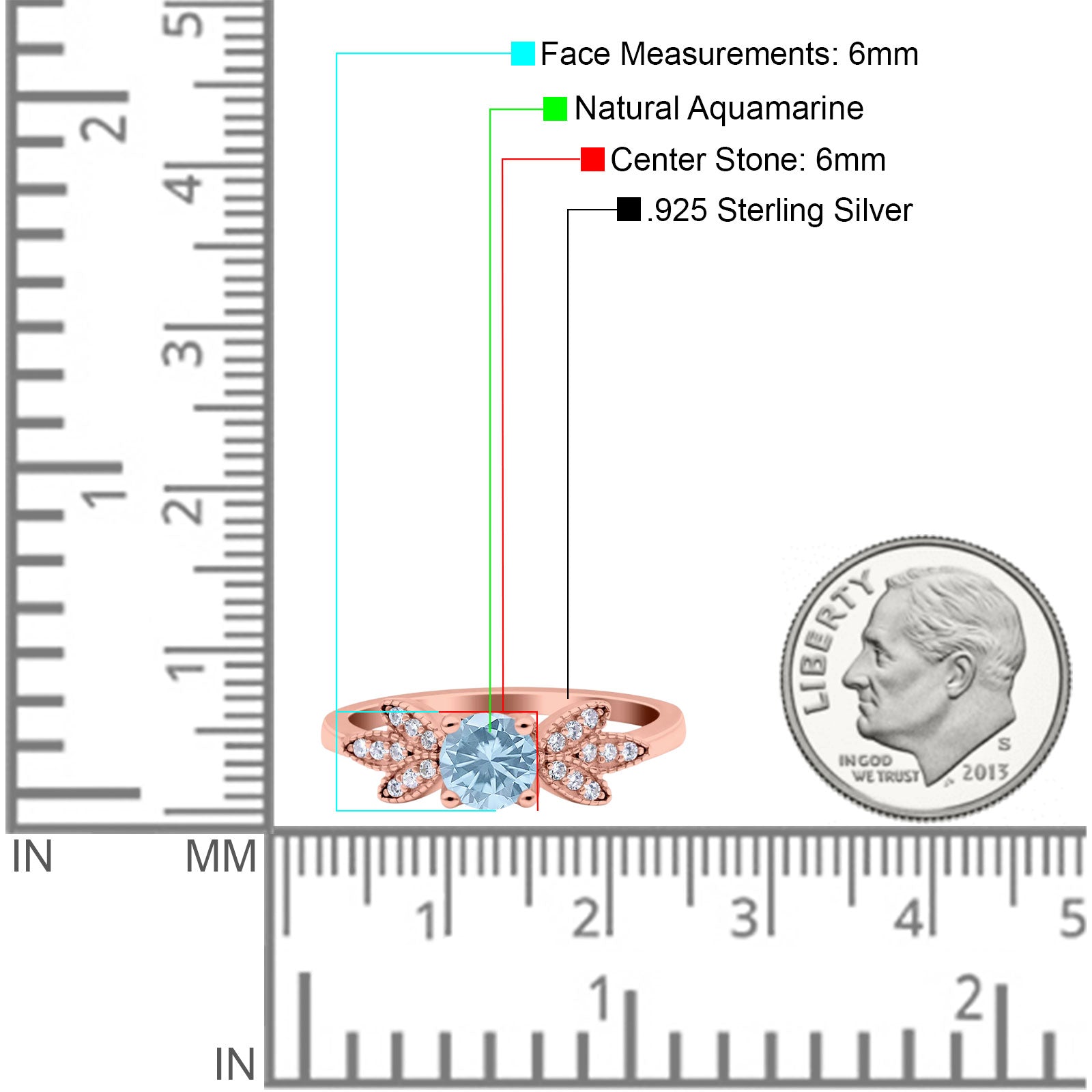 Art Deco Round Natural Stone Floral Ring