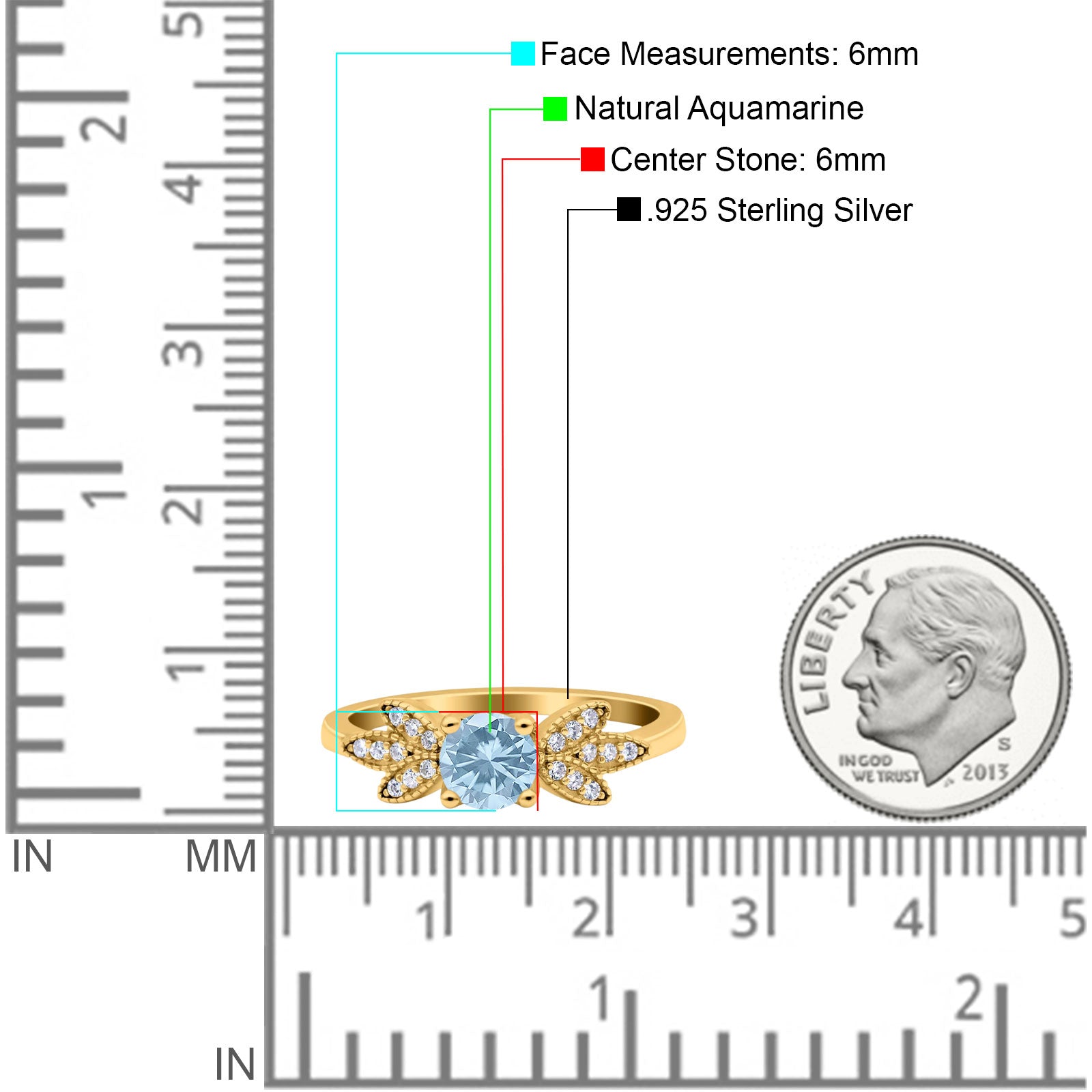 Art Deco Round Natural Stone Floral Ring
