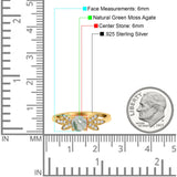 Art Deco Round Natural Stone Floral Ring