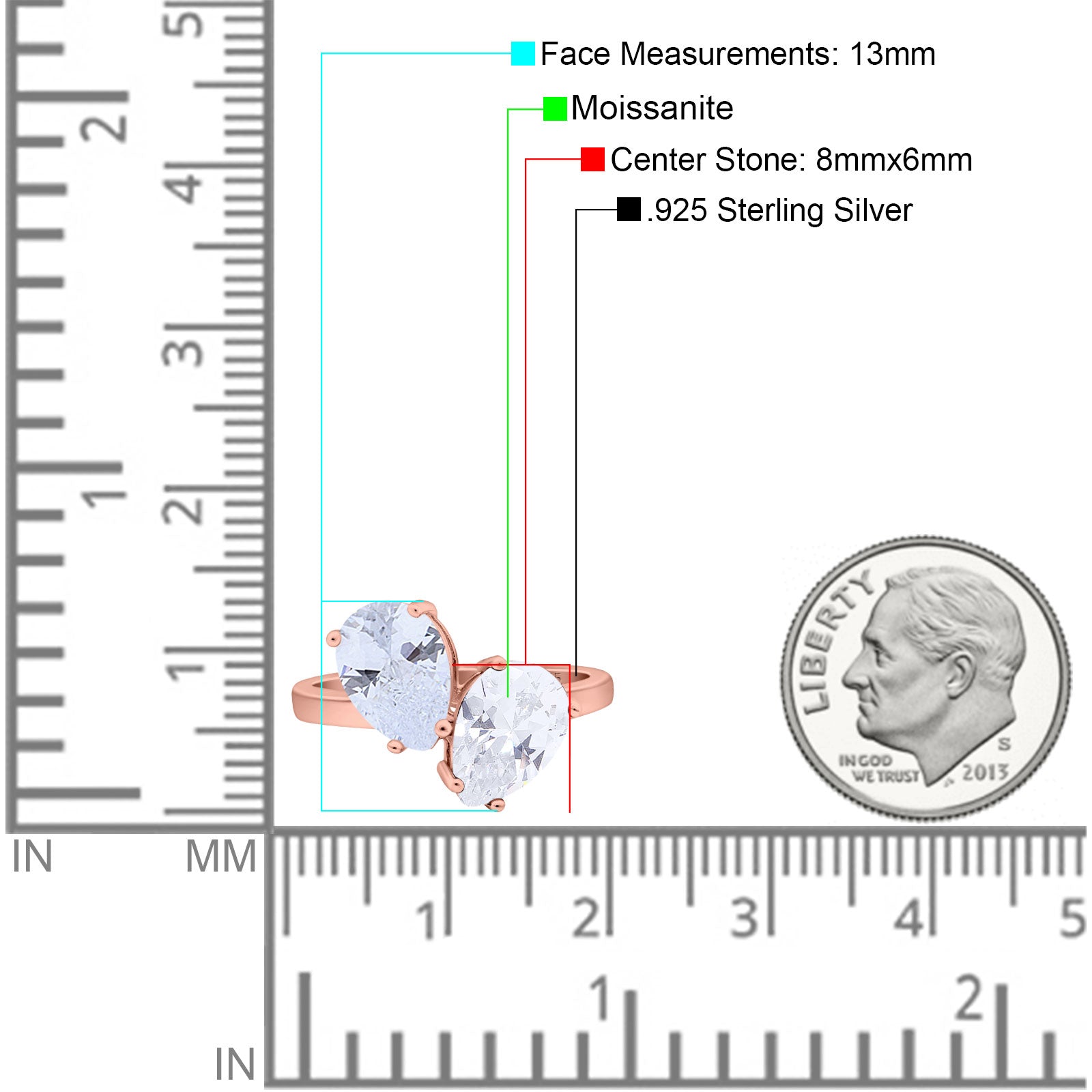 Pear Teardrop Natural Stone Wedding Ring