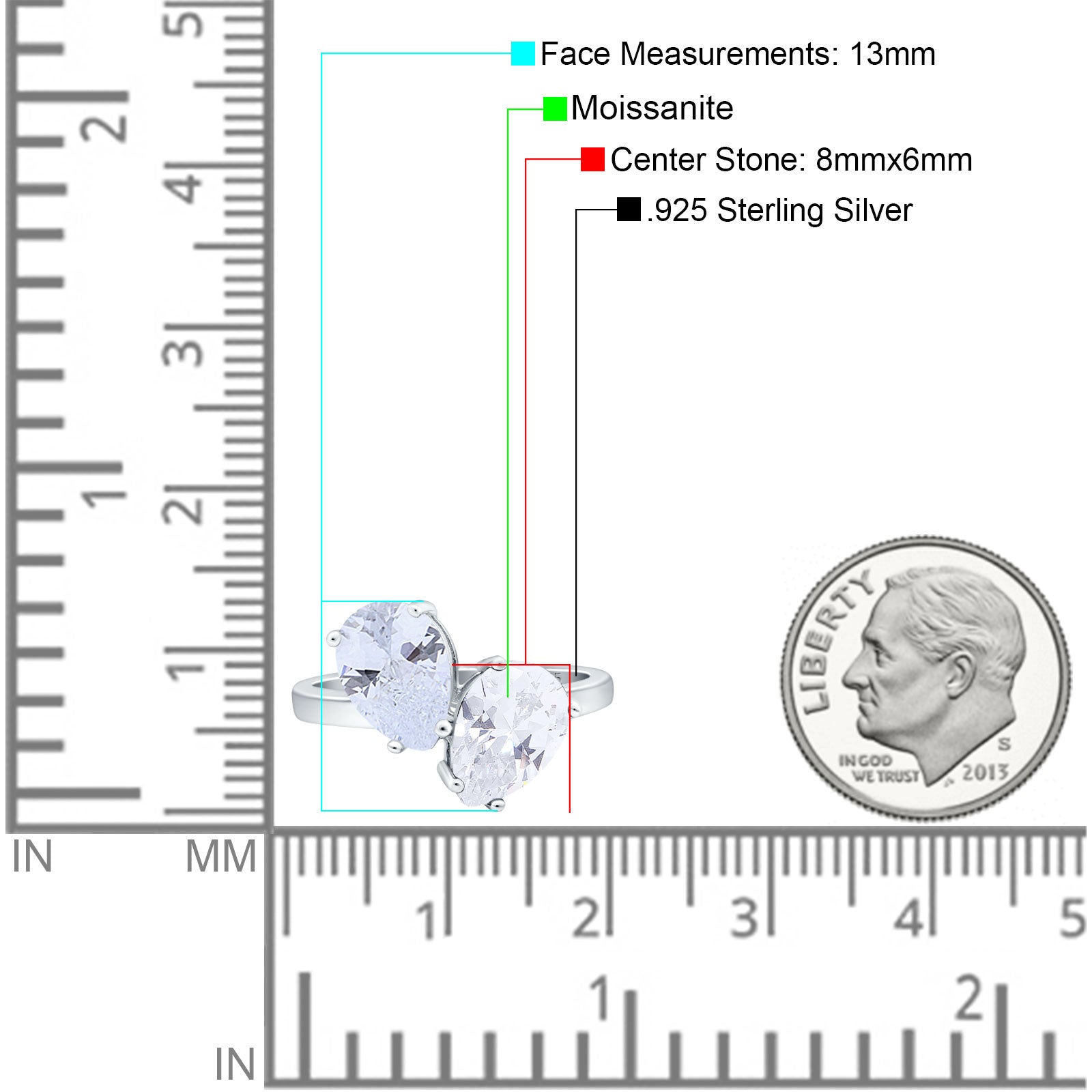 Pear Teardrop Natural Stone Wedding Ring