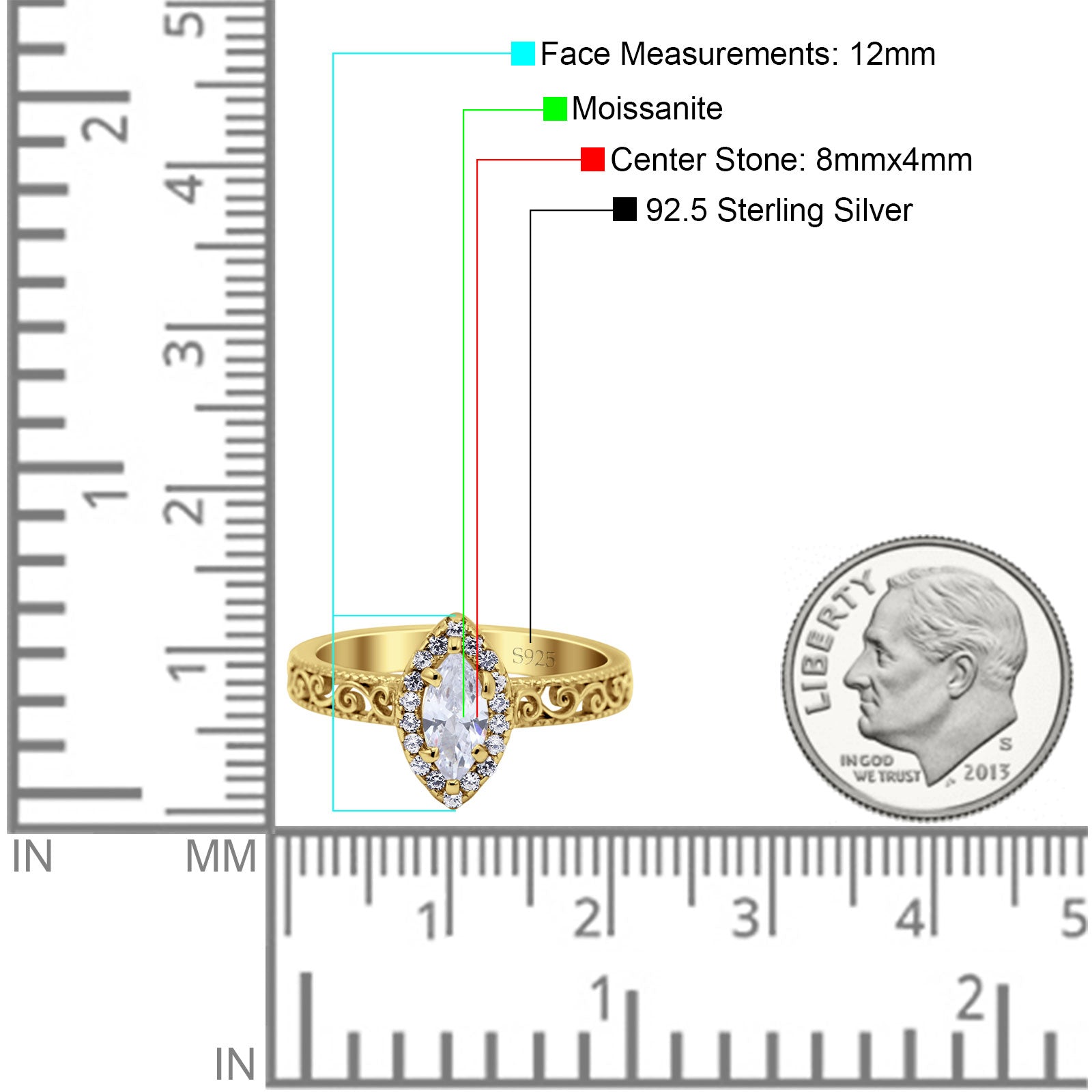 Marquise Halo Filigree Ring