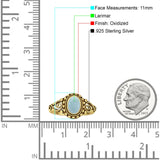 Oxidized Oval Larimar Twisted Ring