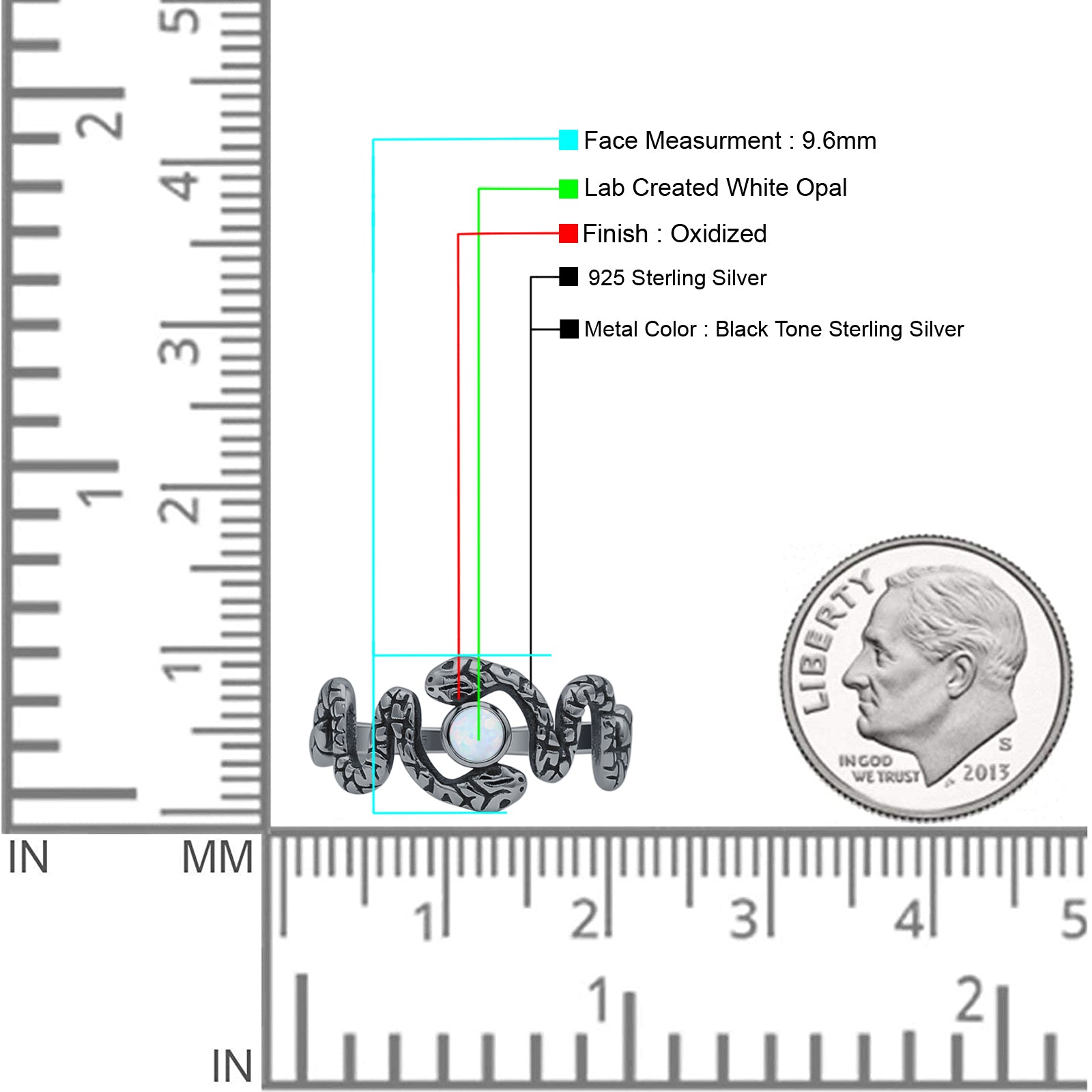 Oxidized Snake Ring