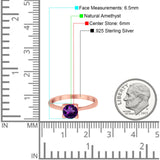 Minimalist Round Natural Stone Solitaire Ring