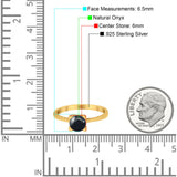 Minimalist Round Natural Stone Solitaire Ring