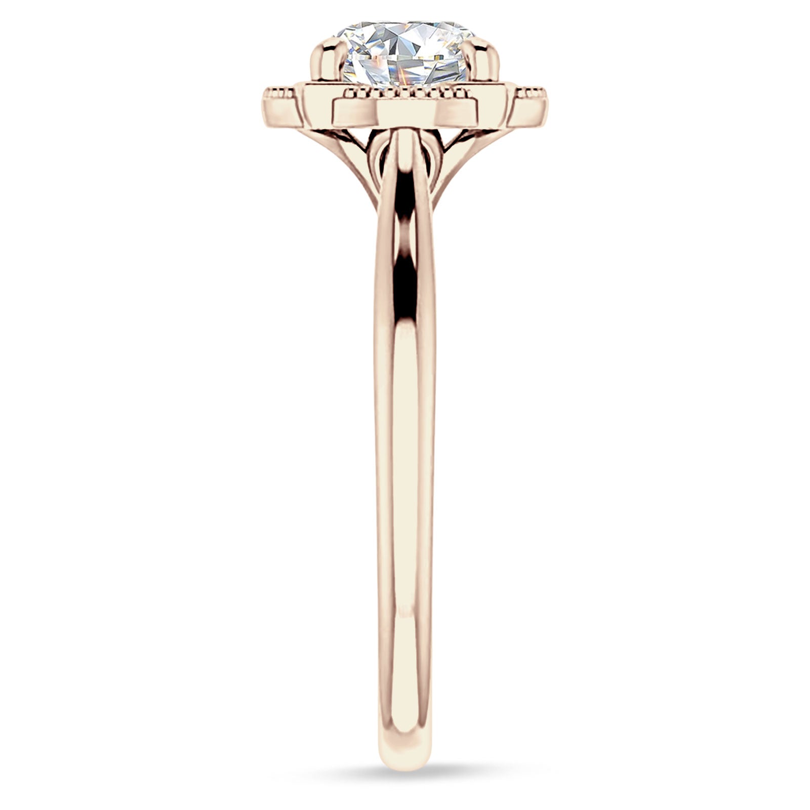 IGI Certified Round 1 Carat Lab Grown Diamond Art Deco Floral Ring
