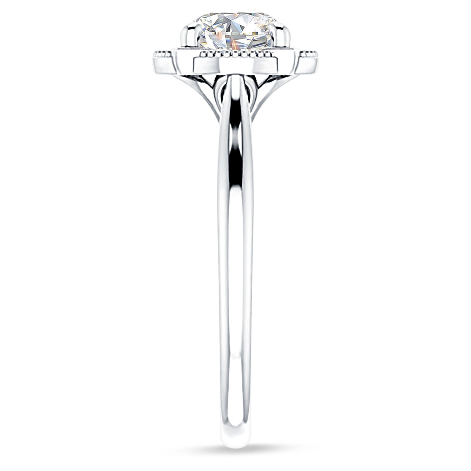 IGI Certified Round 1 Carat Lab Grown Diamond Art Deco Floral Ring
