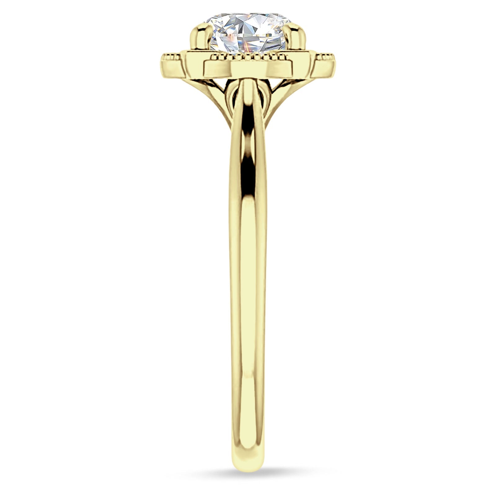 IGI Certified Round 1 Carat Lab Grown Diamond Art Deco Floral Ring