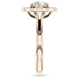 18K Gold IGI Certified Round 1 Carat Lab Grown Diamond Art Deco Floral Ring