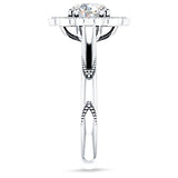 18K Gold IGI Certified Round 1 Carat Lab Grown Diamond Art Deco Floral Ring