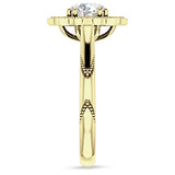 18K Gold IGI Certified Round 3 Carat Lab Grown Diamond Art Deco Floral Ring