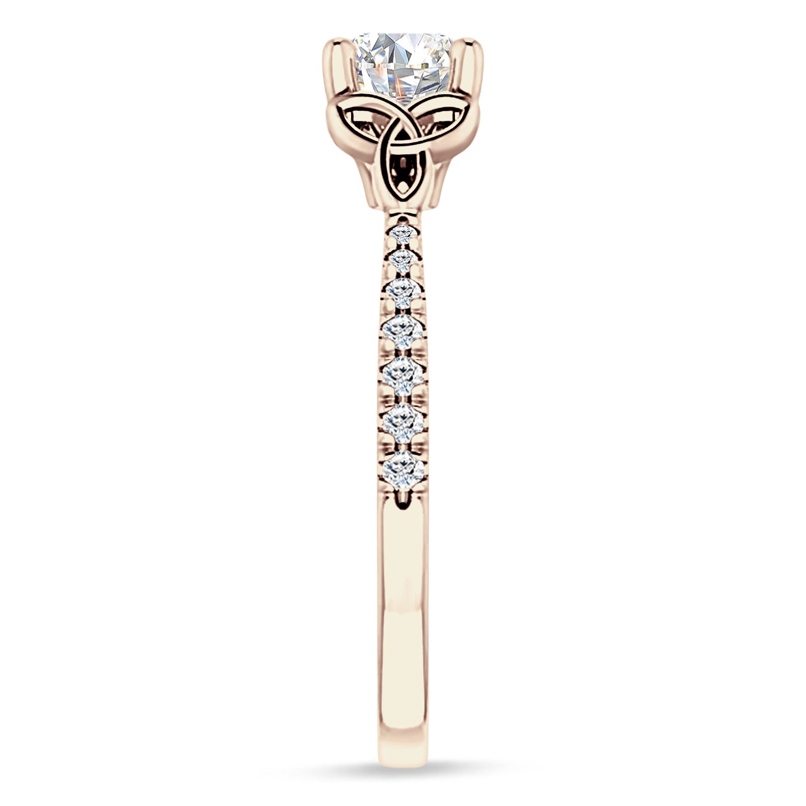 IGI Certified Round 1 Carat Lab Grown Diamond Art Deco Trinity Cluster Ring