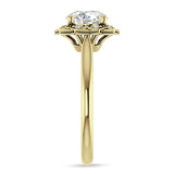 18K Gold IGI Certified Round 1 Carat Lab Grown Diamond Art Deco Floral Ring