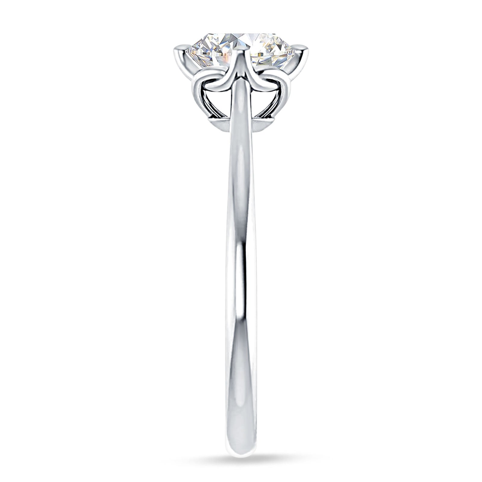 18K Gold IGI Certified Round 3 Carat Lab Grown Diamond Cathedral Solitaire Ring