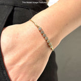 14K Gold 9 Twist Rope Chain Round Natural Diamond Adjustable Bracelet