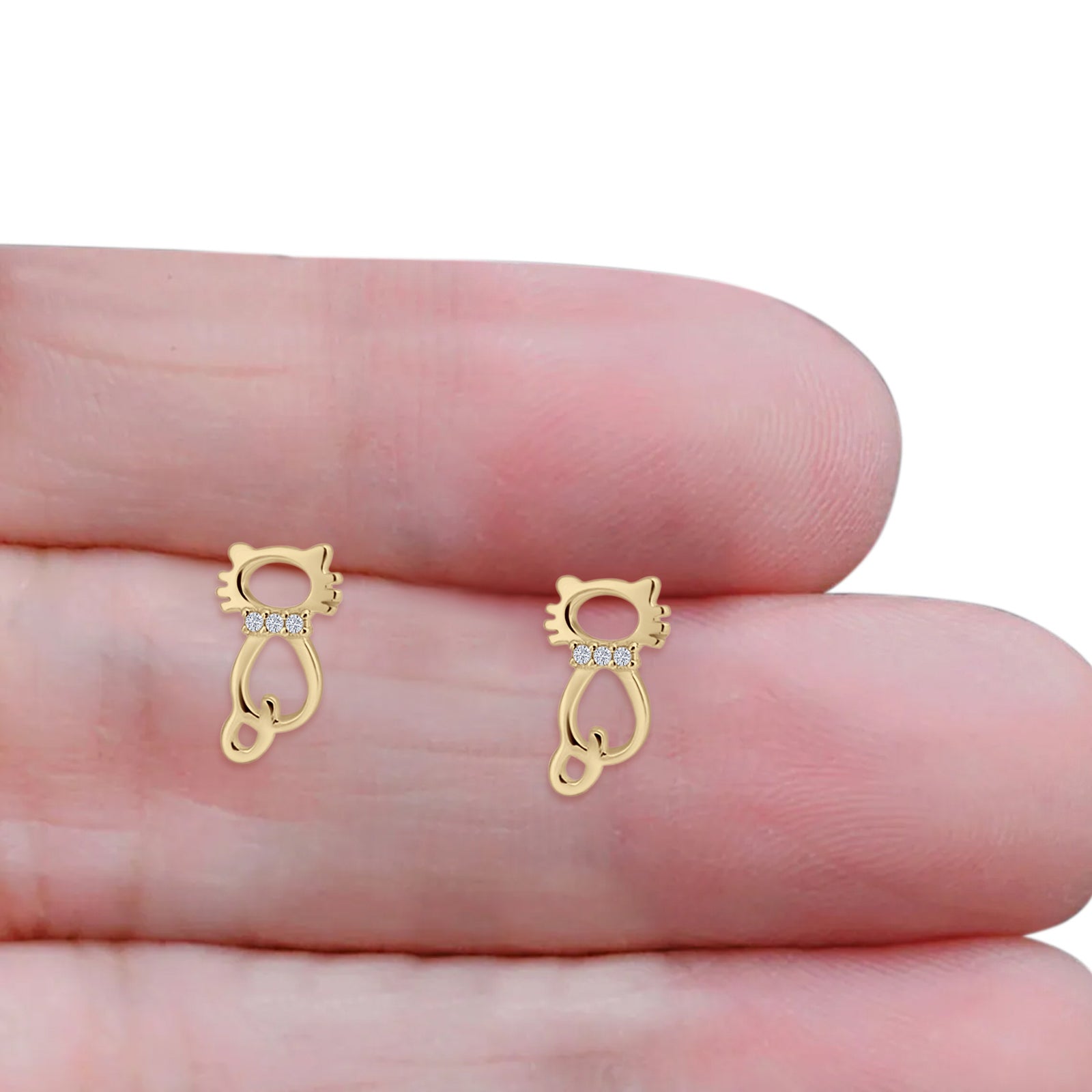 Cat Stud Earrings