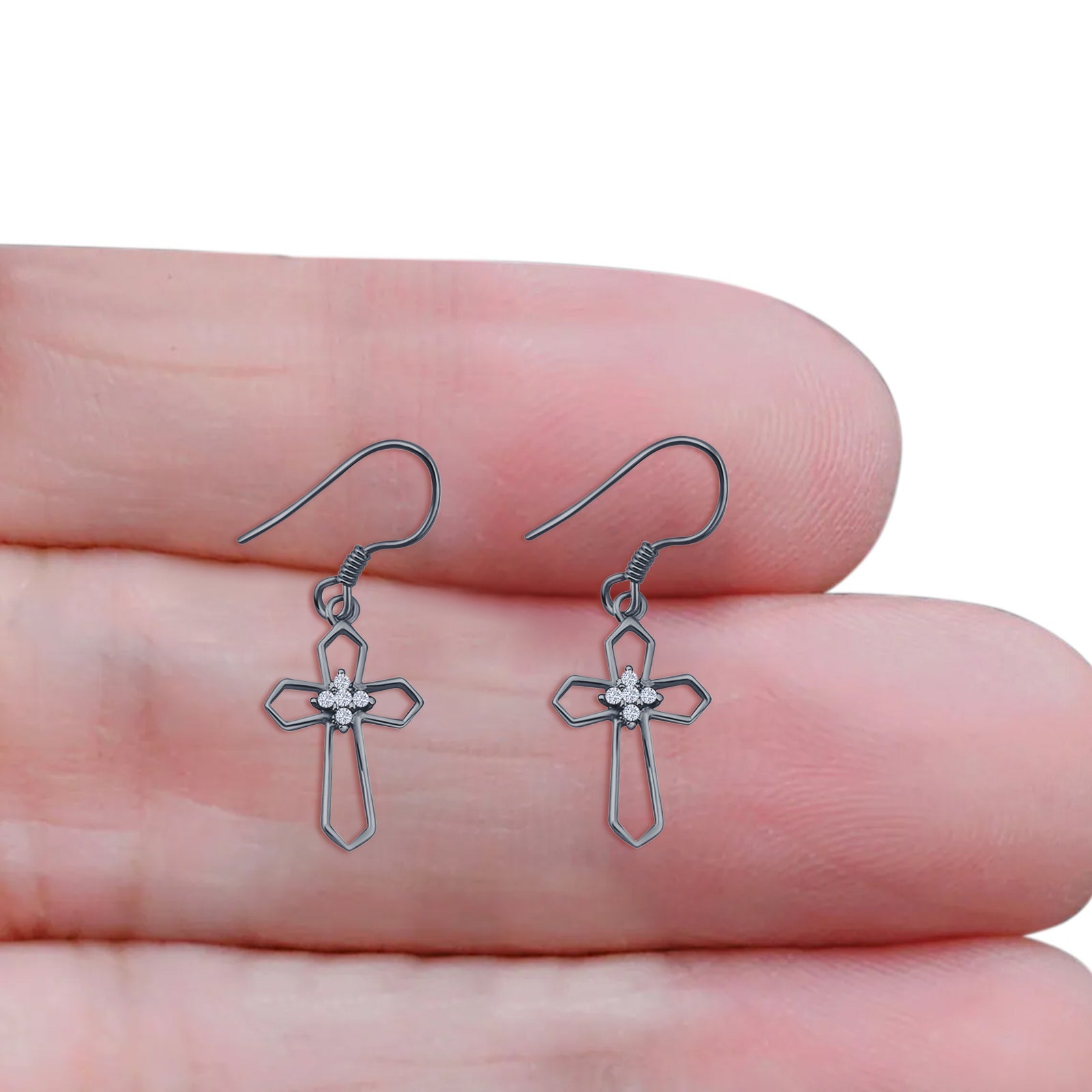 Cross Fishhook Earring