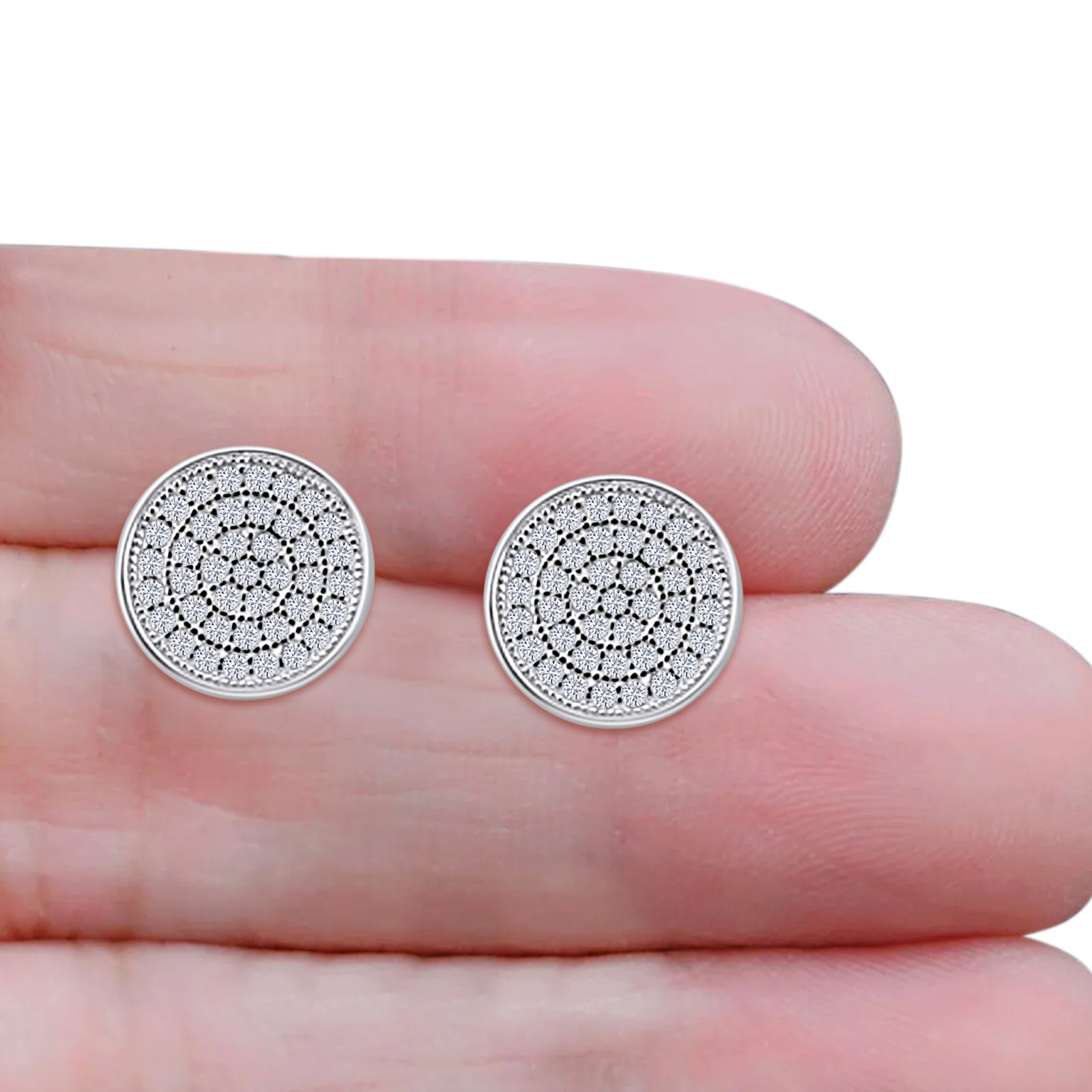 Round Stud Earrings