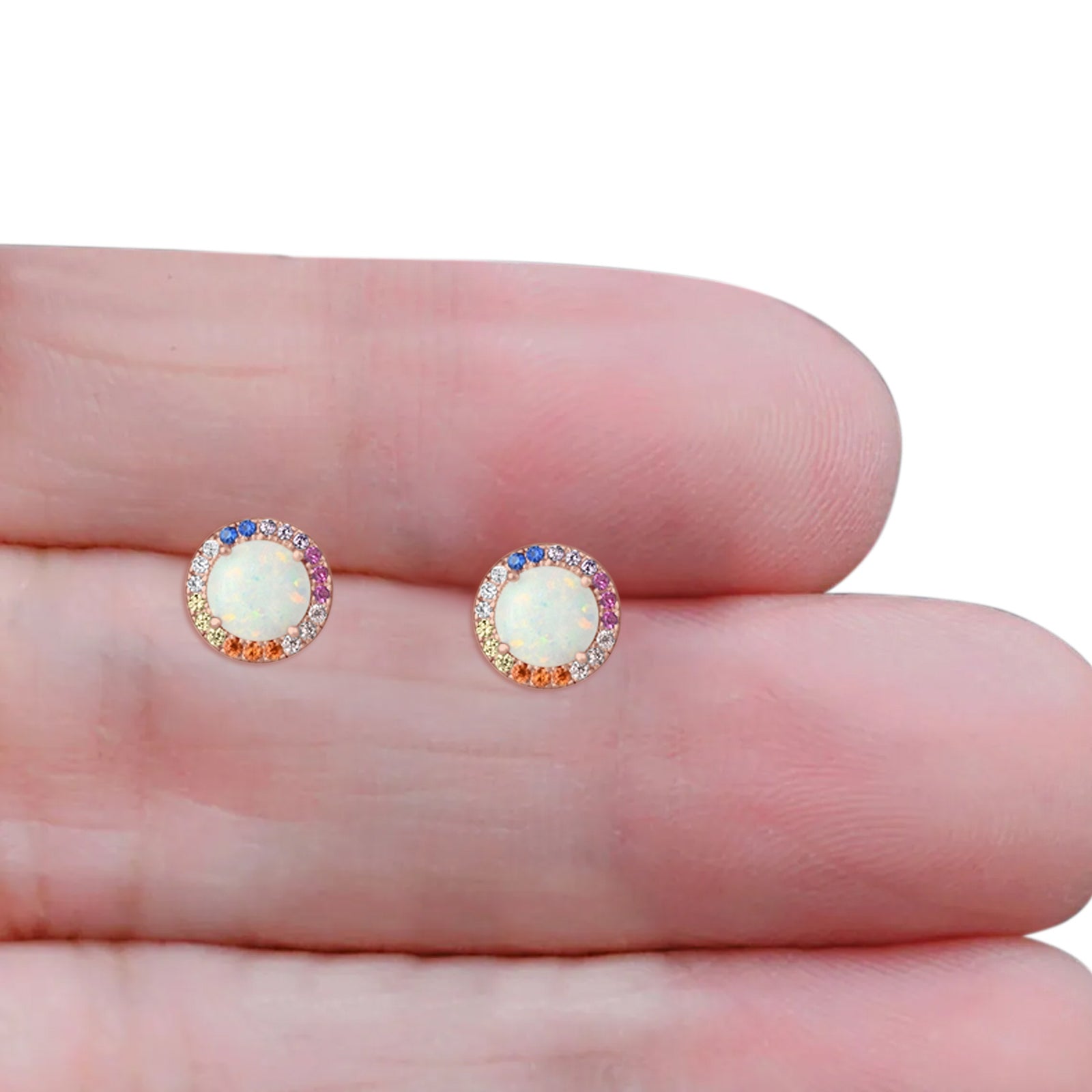 Round CZ Stud Earrings