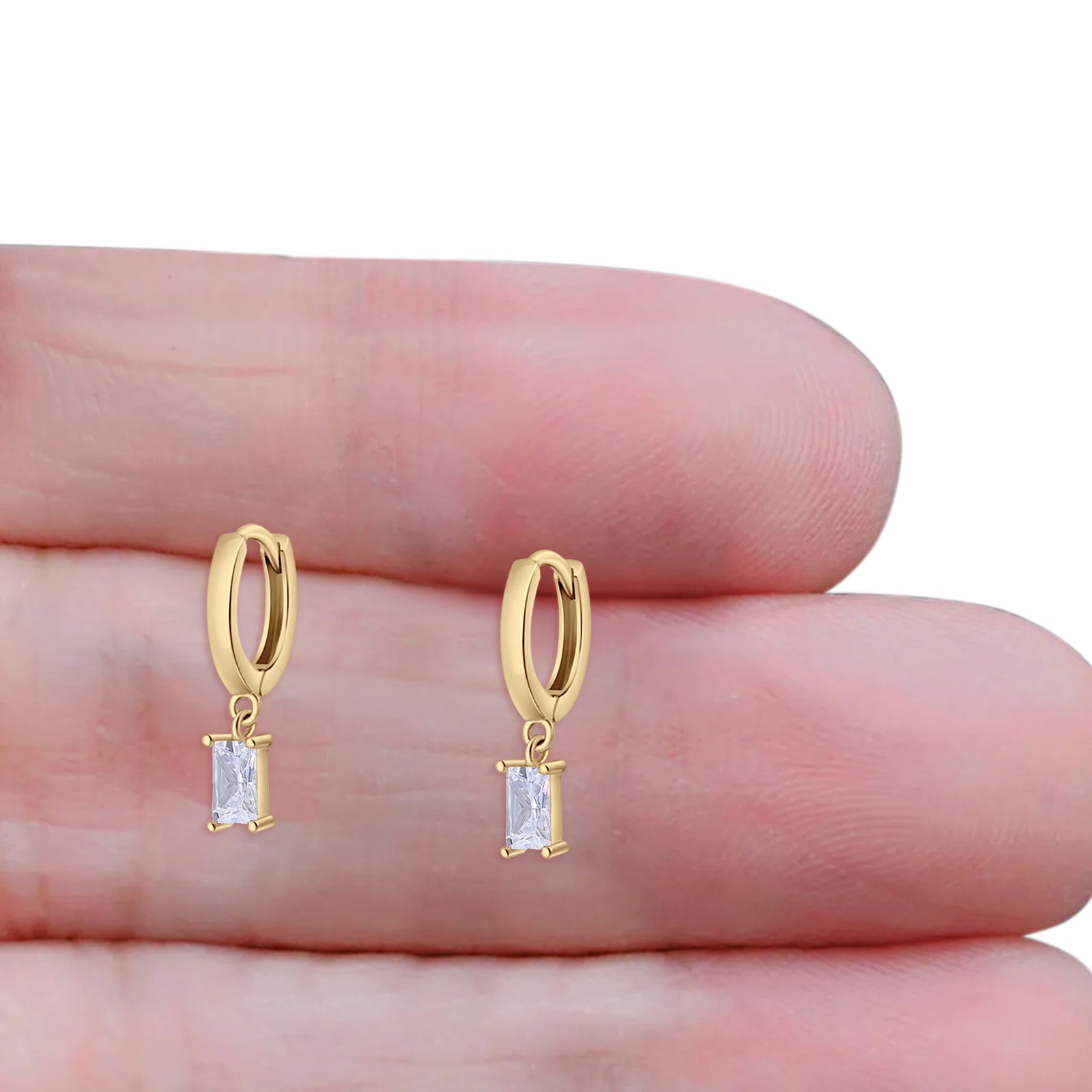 Emerald Cut Hoop Earring