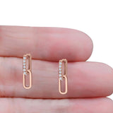 Paperclip Dangle Drop Hoop Earring