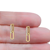 Paperclip Dangle Drop Hoop Earring