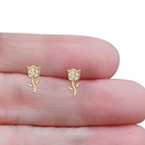 Tulip Rose Flower Stud Earring