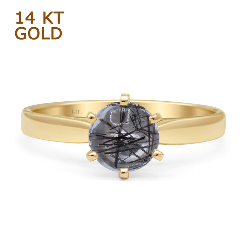 Round Solitaire Gold Ring
