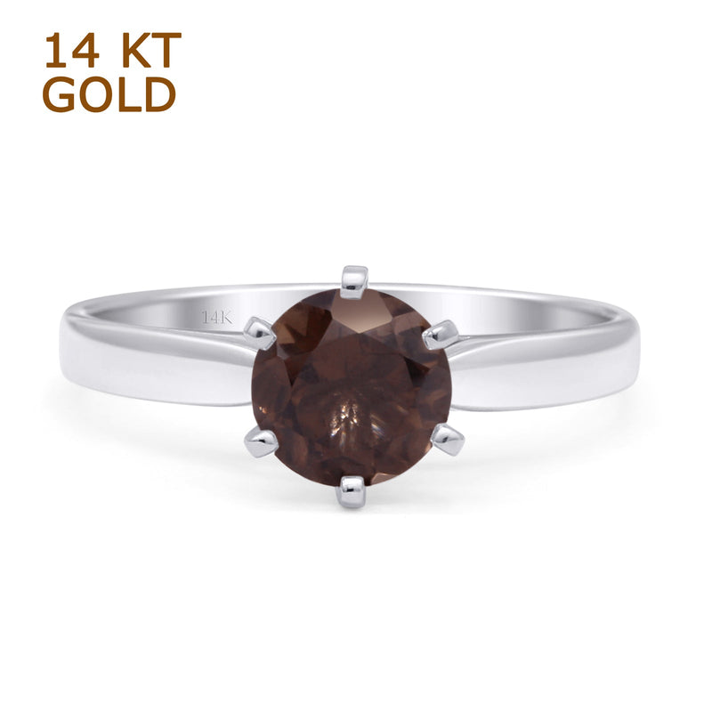 Round Solitaire Gold Ring