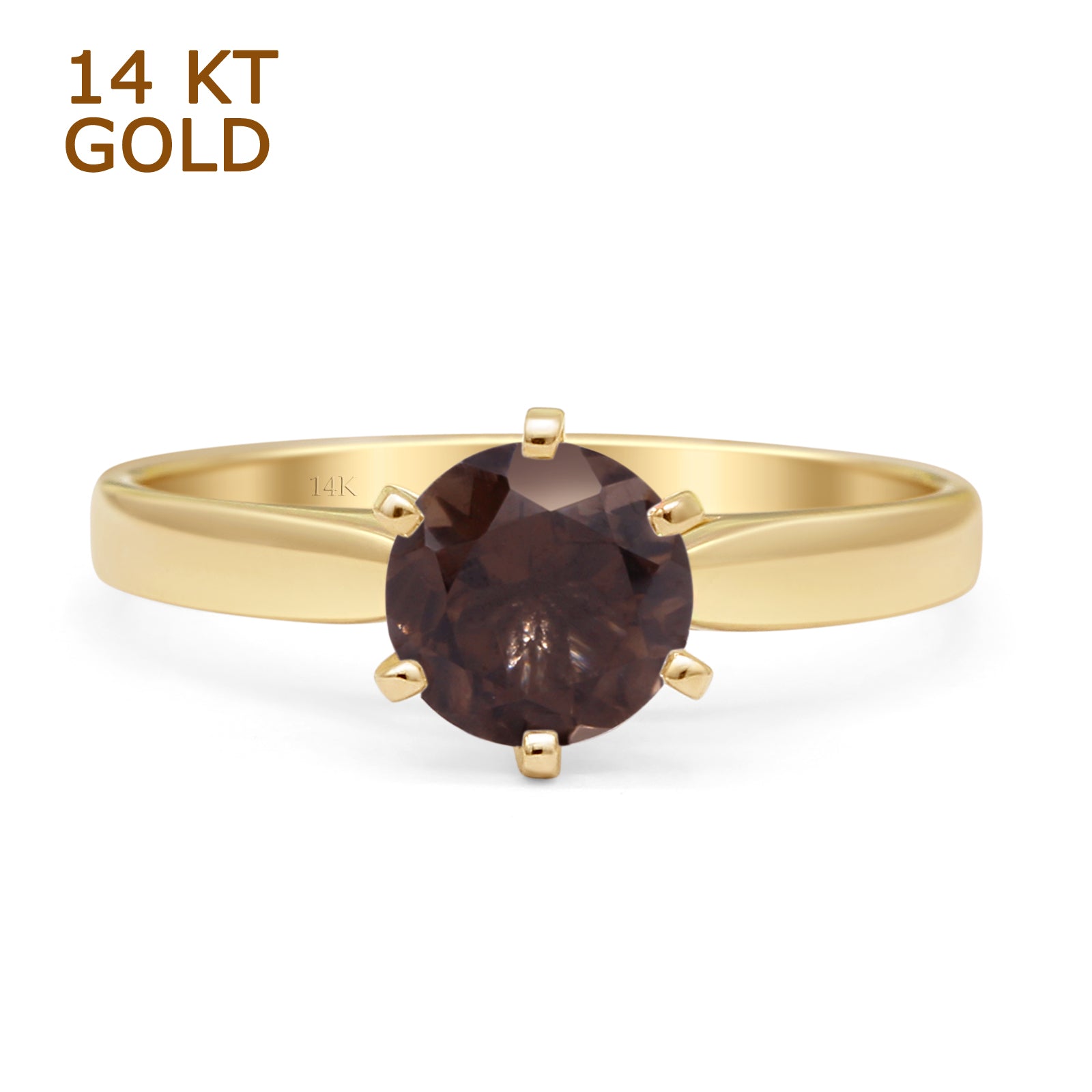 Round Solitaire Gold Ring