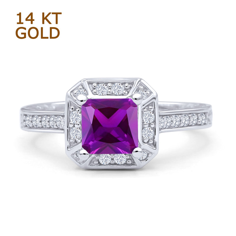 Art Deco Round Solitaire Gold Ring