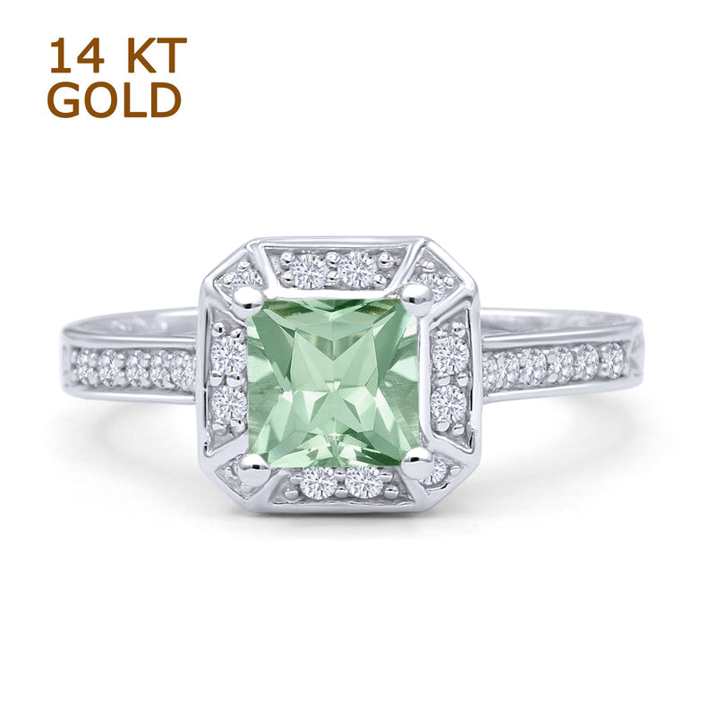 Art Deco Round Solitaire Gold Ring