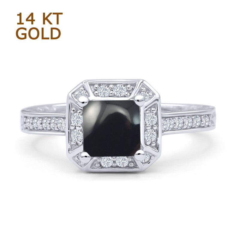 Art Deco Round Solitaire Gold Ring