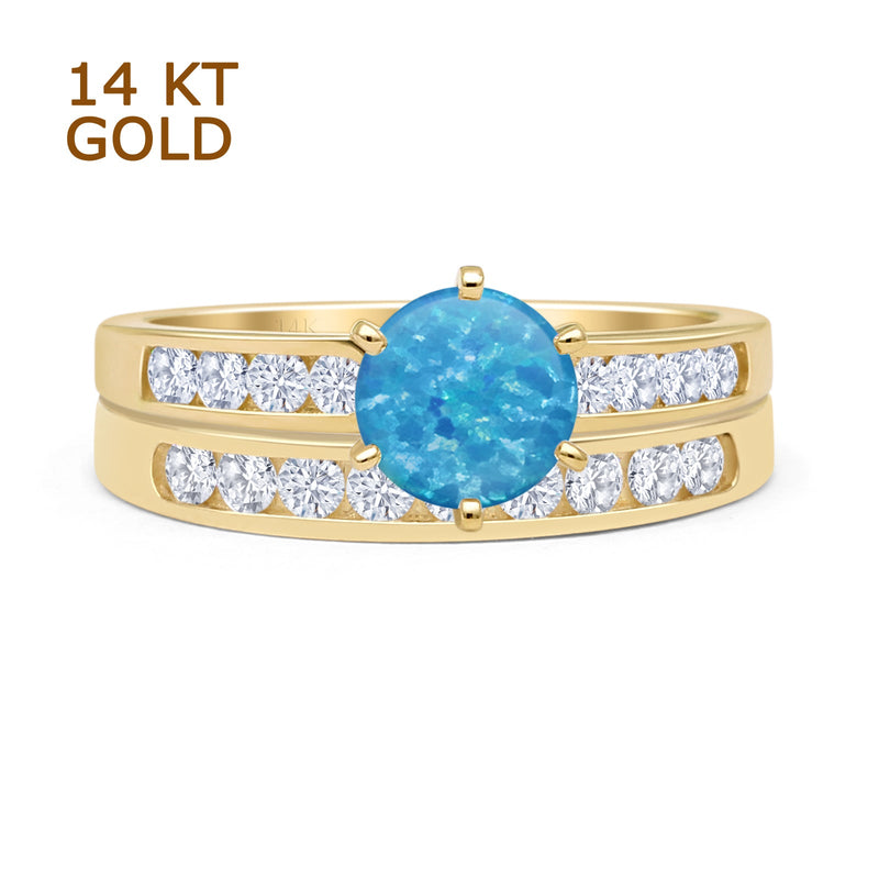 Two Piece Round Solitaire Half Eternity Cathedral Ring