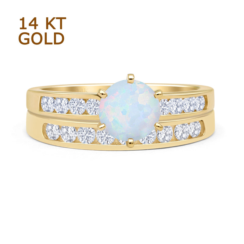 Two Piece Round Solitaire Half Eternity Cathedral Ring
